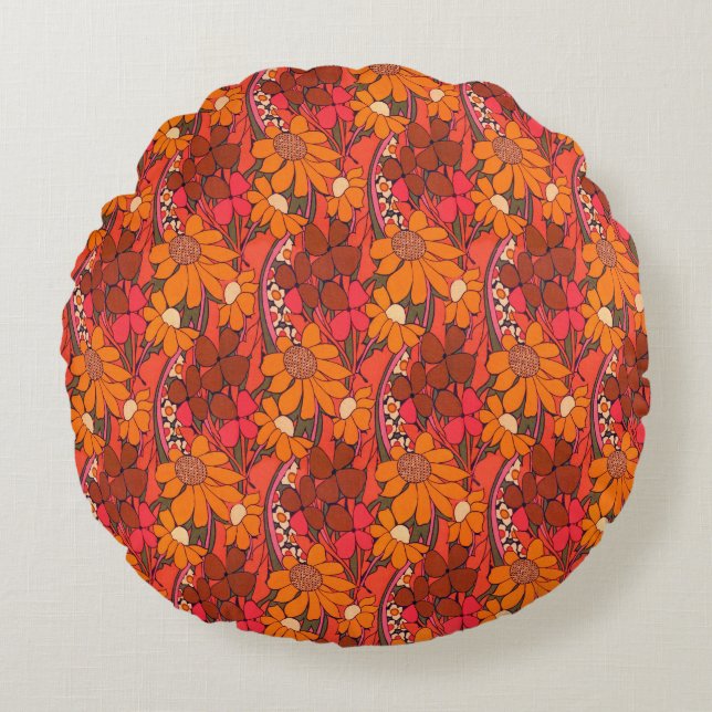 Coussins Ronds Fleurs Super tombées (Devant)