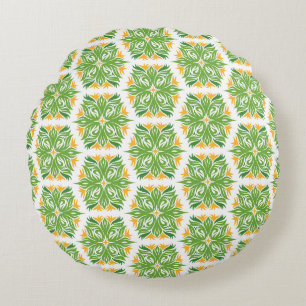 Coussins Ronds Fleurs Vertes, Motif De Fleurs, Modèle Floral
