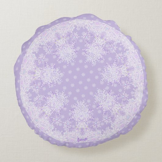Coussins Ronds Flocon de neige pourpre (Dos)