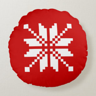 Coussins Ronds Flocon de Noël Motif de Noël