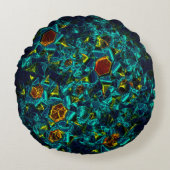 Coussins Ronds Flor virtuel em azul gradiente, estilhaçada (Devant)