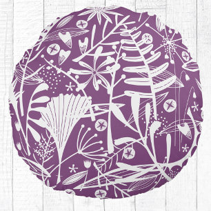 Coussins Ronds Floral Botanique violet