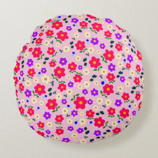 Coussins Ronds floral rose