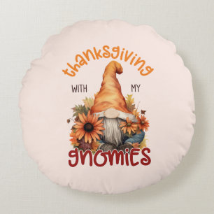Coussins Ronds Floral Thanksgiving avec mes Gnomies