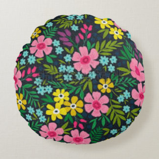 Coussins Ronds Floral Throw Pillow | Colorful Flower RoundCushion