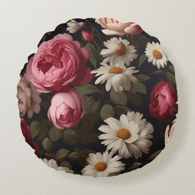 Coussins Ronds Floral vintage (Devant)