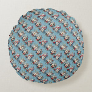 Coussins Ronds Florales d'Hiver