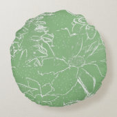 Coussins Ronds Flore blanc Bundle Transparence -Léger vert sap (Dos)