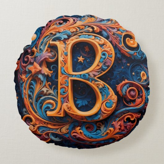 Coussins Ronds Flore céleste (Devant)