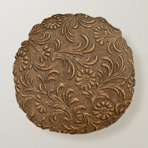 Coussins Ronds Flore de cuivre : Panneau sculpté Art.