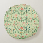 Coussins Ronds Flore folk vert pâle (Dos)