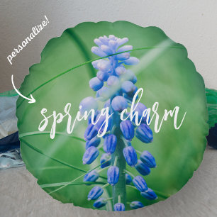 Coussins Ronds Flore printanière (Hyacinthe du raisin) Oreiller