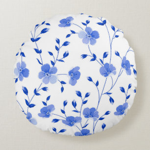 Coussins Ronds Flore Sky Blue Daisy