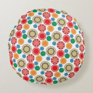 Coussins Ronds Flower Power en rangées 002