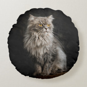Coussins Ronds Fluffy Gris