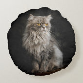Coussins Ronds Fluffy Gris (Dos)