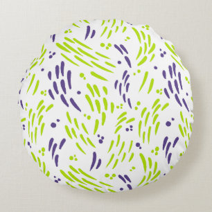 Coussins Ronds Flux de chaux vert et pourpre