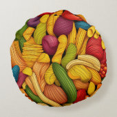 Coussins Ronds Fond d'art de pâtes (Dos)