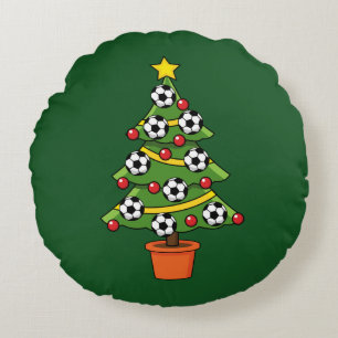 Coussins Ronds Football Football Arbre de Noël