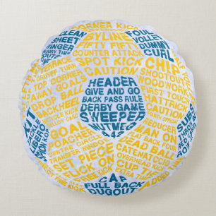 Coussins Ronds Football Soccer Ball Word Art