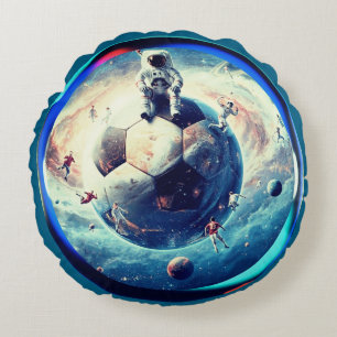 Coussins Ronds Footballeur spatial astronaute