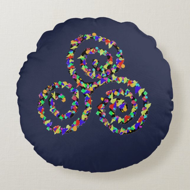 Coussins Ronds Force de Triskelion celtique (Devant)