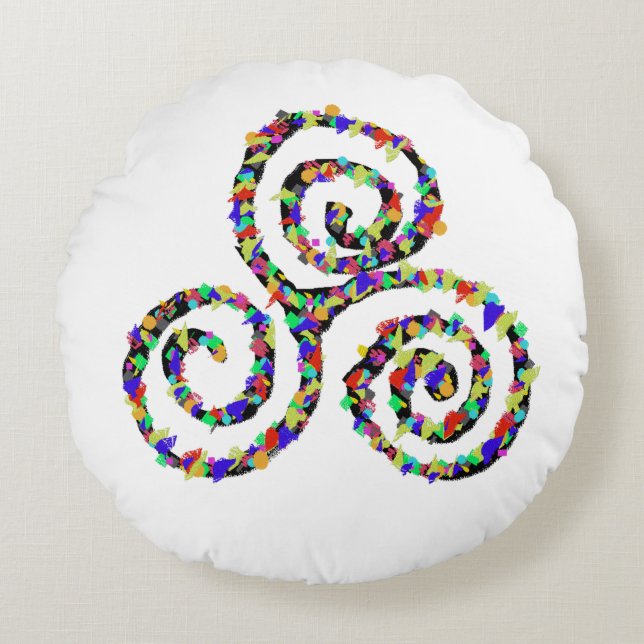 Coussins Ronds Force de Triskelion celtique (Devant)