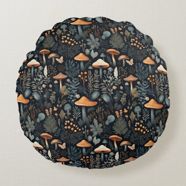 Coussins Ronds Forêt de Toadstool (Devant)