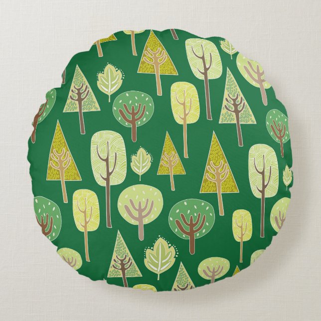 Coussins Ronds Forêt d'été : Conception inspirée par la nature (Devant)