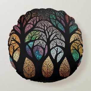 Coussins Ronds Forêt enchantée : Un chef-d'oeuvre en verre satiné