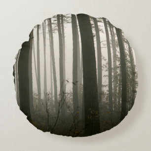 Coussins Ronds forêt et silhouettes des arbres dans la nature