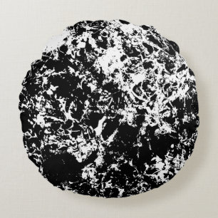 Coussins Ronds Formation de glace Abstraite noire et blanche