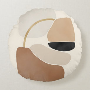 Coussins Ronds Formes Abstraites neutres Art Moderne Minimal