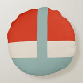 Coussins Ronds Formes géométriques Abstrait Rouge Gris (Dos)