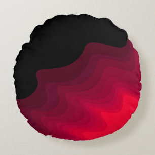 Coussins Ronds Foules noires et rouges Peinture abstraite Couleur