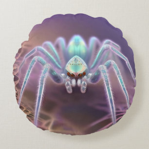 Coussins Ronds Fractal 3D Huntsman Art Spider,
