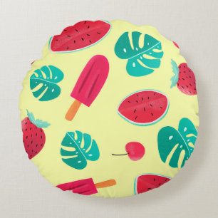 Coussins Ronds Fraise feuille