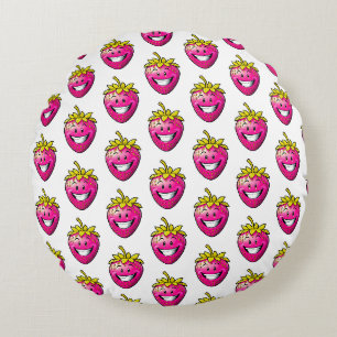 Coussins Ronds Fraise rose