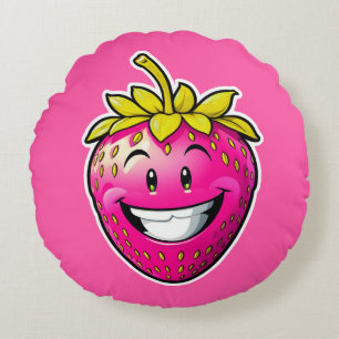 Coussins Ronds Fraise rose