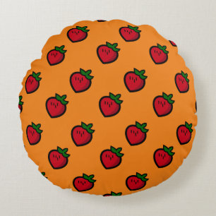 Coussins Ronds Fraises de Cartoon Rouge mignonne pour les végét
