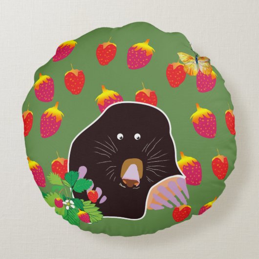 Coussins Ronds Fraises Mole Spring (Dos)