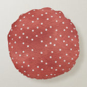 Coussins Ronds Fraises Points Rouges Blancs (Dos)