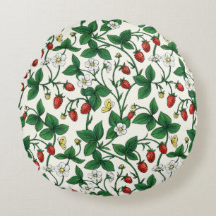 Coussins Ronds Fraises sauvages rouge/jaune/vert/blanc cassé