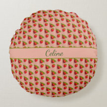 Fraises sur un fond rose en texture de tissu
