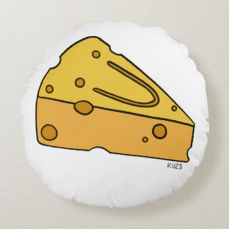 Coussins Ronds Fromage de mignon qui fait la grimace
