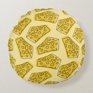 Coussins Ronds Fromage vintage Arrière - plan jaune sans soudure