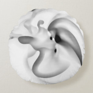 Coussins Ronds Frozen : gris Abstrait, blanc et noir