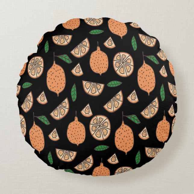 Coussins Ronds Fruits d'agrumes (Devant)