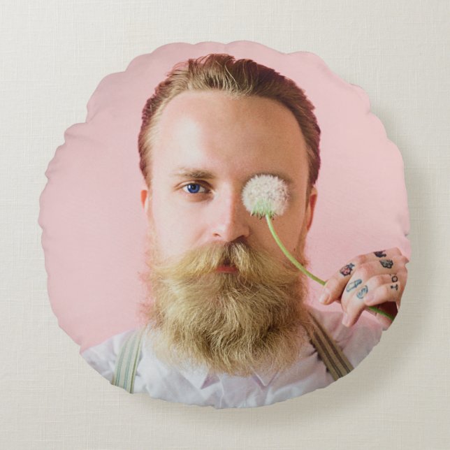 Coussins Ronds Fun Personnalisé Votre Visage Photo Personnalisée (Devant)