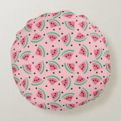 Coussins Ronds Fun Watermelon Slice Motif Summer Vibes (Dos)
